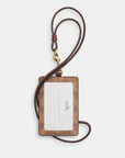 Id Lanyard In Signaure Canvas (Gold/Tan/Brown)