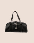 CHRISTIAN DOR BLACK LEATHER FRAME BAG