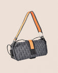 CHRISTIAN DOR DENIM OBLIQUE FLIGHT BAG