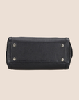 CHRISTIAN DOR BLACK LEATHER FLIGHT TOTE BAG