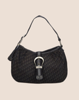 CHRISTIAN DOR BLACK OBLIQUE BUCKLE HOBO BAG