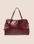 CHRISTIAN DOR BURGUNDY LEATHER PIERCED HARDCORE TOTE BAG