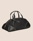 CHRISTIAN DOR BLACK NYLON ZIPPER BOW DETAIL HANDBAG