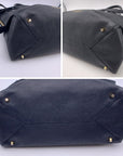 BBERRY Black Leather Greenwood Dome Bag Satchel With Strap