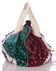 FNDI Ivory & Multicolor Limited Edition Embroidered Spy Hobo