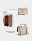 Mini Klare Crossbody Bag In Signature Canvas (Gold/Sand/Chalk)