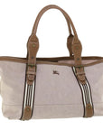 BBERRY Blue Label Shoulder Bag Canvas Brown Auth ep