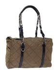 PRD Chain Shoulder Bag Nylon Brown Auth ep