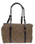 PRD Chain Shoulder Bag Nylon Brown Auth ep