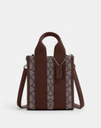 Smith Mini Tote Bag In Signature Jacquard (Silver/Oak/Maple)