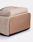 Taylor Small Backpack In Signature Canvas (Silver/Sand/Taupe)