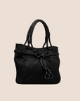 CHRISTIAN DOR BLACK DORISSIMO CANVAS BOW SATCHEL