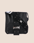 CHRISTIAN DOR BLACK LEATHER STREET CHIC COLUMBUS MESSENGER BAG