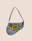 CHRISTIAN DOR "MISS DORELLA" DENIM PRINT MINI SADDLE BAG