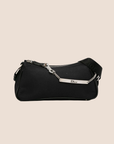 CHRISTIAN DOR RHINESTONE EMBELLISHED BLACK CANVAS HARDCORE CROSSBODY BAG