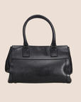 CHRISTIAN DOR BLACK LEATHER FLIGHT TOTE BAG
