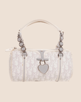 CHRISTIAN DOR GREY & WHITE ROMANTIQUE TROTTER MINI BARREL BAG