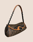 CHRISTIAN DOR BROWN TROTTER ROMANTIQUE BAGUETTE BAG
