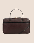CHRISTIAN DOR BROWN LEATHER CD HANDBAG