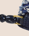 CHRISTIAN DOR BLUE TEXTURED DENIM MALICE BAG