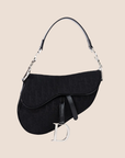 CHRISTIAN DOR BLACK TROTTER CANVAS SADDLE BAG