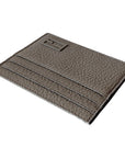 FNDI Baguette Grey and Yellow Grained Leather Card Case Wallet