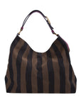 FNDI Leather-Trimmed Pequin Hobo Bag