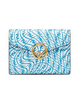 FNDI F is FNDI Cyber Blue Leather Vertigo Print Small Trifold Wallet