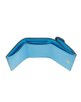 FNDI F is FNDI Cyber Blue Leather Vertigo Print Small Trifold Wallet