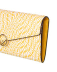 FNDI F is FNDI Yellow Leather Vertigo Print Long Wallet