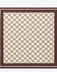 FNDI FF Karligraphy Print Brown and Ivory Silk Scarf 33 cm