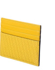 FNDI FF Logo Print Sunflower Yellow Leather Card Case 7M0164