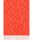 FNDI FF Print Tulip Woven Cashmere Fringe Scarf