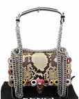 FNDI Crossbody I Small Python Leather Shoulder Bag