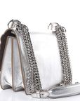 FNDI Kan I Metallic Silver Calfskin Scalloped Studded Bag