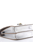 FNDI Kan I Metallic Silver Calfskin Scalloped Studded Bag