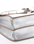 FNDI Kan I Metallic Silver Calfskin Scalloped Studded Bag