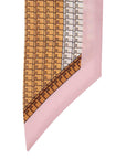 FNDI Logo Print Pink and Beige Women's Wrappy Silk Scarf