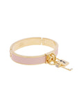 FNDI Master Key Light Rose Leather Gold Medium Bracelet