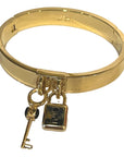 FNDI Master Key Pendant Gold Finish Metal Medium Cuff Bracelet