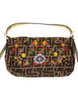 FNDI Floral Beaded Zucca Mini Baguette