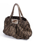 FNDI Mia Large Zucca Metallic Canvas Bag