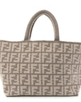 FNDI FF Tortora Gray Knitted Cashmere Wool Large Shopper Tote Bag