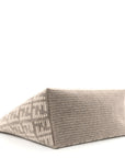 FNDI FF Tortora Gray Knitted Cashmere Wool Large Shopper Tote Bag