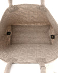 FNDI FF Tortora Gray Knitted Cashmere Wool Large Shopper Tote Bag