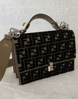 FNDI Kan I Zucca Velvet Medium Shoulder Bag