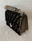 FNDI Kan I Zucca Velvet Medium Shoulder Bag