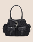 CHRISTIAN DOR BLACK DORISSIMO CANVAS MULTIPOCKET CHARM BAG