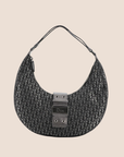 CHRISTIAN DOR BLACK DORISSIMO METALLIC HALF MOON BAG