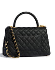 Chanel Small Flap Bag With Top Handle Black-SiLVer